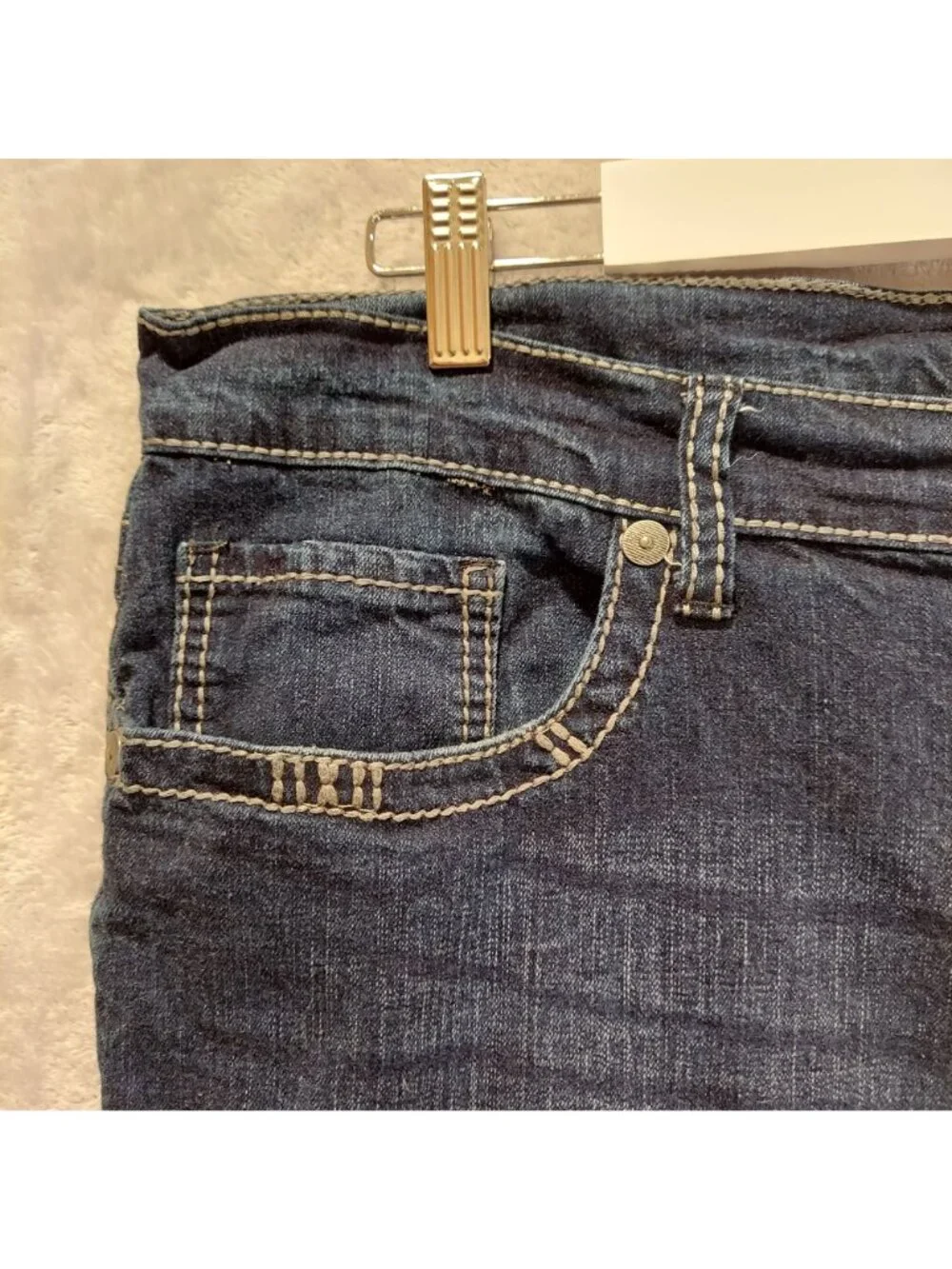 Faded Glory Jeans Men 38x32 straight leg dark wash embellished pocket dad work